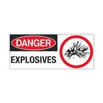 Danger Explosives Sign - 7 x 17